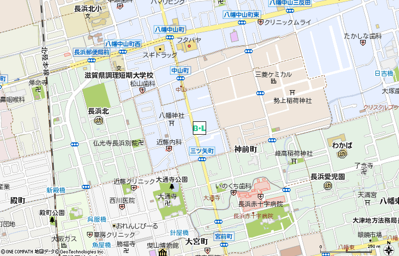 オプト）豊郷病院付近の地図